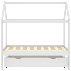 Vidaxl Rám dětské postele se zásuvkou bílý masivní borovice 70x140 cm