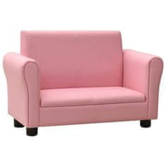 Greatstore Dětská sedačka s podnožkou růžová umělá kůže