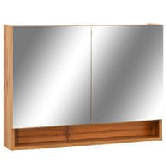 Greatstore LED koupelnová zrcadlová skříňka dub 80 x 15 x 60 cm MDF