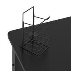 Greatstore Herní stůl s nohami ve tvaru K černý 90 x 60 x 75 cm