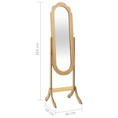 Greatstore Volně stojící zrcadlo světlé dřevo 46 x 48 x 164 cm