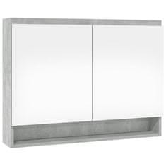 Greatstore Koupelnová skříňka se zrcadlem 80x15x60 cm MDF betonově šedá