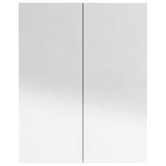 Vidaxl Koupelnová skříňka se zrcadlem 60 x 15 x 75 cm MDF zářivě šedá