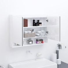 Greatstore Koupelnová skříňka se zrcadlem 80 x 15 x 60 cm MDF zářivě bílá