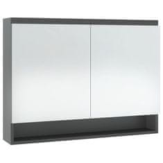 Greatstore Koupelnová skříňka se zrcadlem 80 x 15 x 60 cm MDF šedá