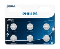 Philips Baterie CR2032P6/01B Lithiová 3.0V knoflíková 6ks