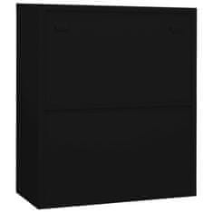 Greatstore Kancelářská skříň černá 90 x 40 x 105 cm ocel