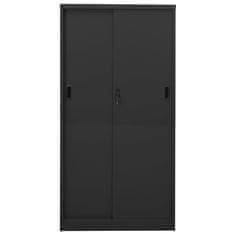 shumee Kancelářská skříň s posuvnými dveřmi antracit 90x40x180 cm ocel