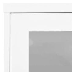 Greatstore Kancelářská skříň bílá 90 x 40 x 70 cm ocel