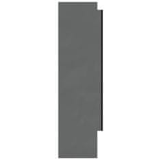 Greatstore Koupelnová skříňka se zrcadlem 80 x 15 x 60 cm MDF zářivě šedá