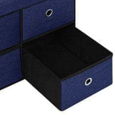 shumee Skládací úložná lavice modrá 76 x 38 x 38 cm umělý len