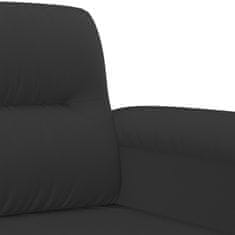 shumee 2dílná sedací souprava s poduškami černá tkanina z mikrovlákna