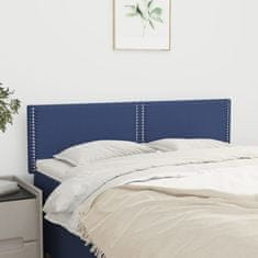 Greatstore Čela postele 2 ks modrá 72 x 5 x 78/88 cm textil