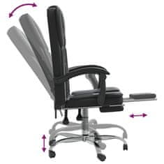 Vidaxl Polohovací kancelářská židle černá umělá kůže