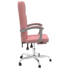 shumee Polohovací kancelářská židle růžová umělá kůže