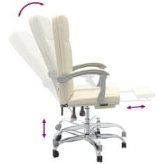 Vidaxl Polohovací kancelářská židle krémová umělá kůže