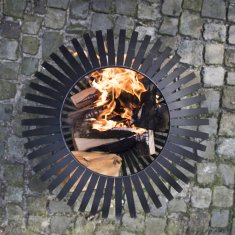 Petromila Esschert Design Koš na oheň kulovitý pruhy černý uhlíková ocel FF400