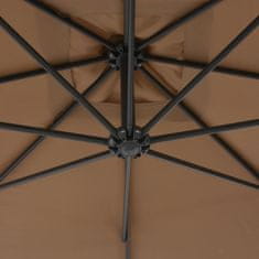 Greatstore Konzolový slunečník s ocelovou tyčí 300 cm barva taupe