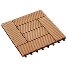 Greatstore Terasové dlaždice z dřevoplastu 11 ks 30x30 cm 1 m2 odstín teak