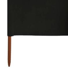 Petromila 3dílná zástěna proti větru látková 400 x 120 cm černá