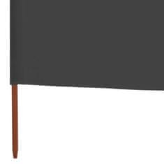 Petromila 5dílná zástěna proti větru textil 600 x 120 cm antracitová