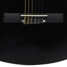 shumee 8dílný set klasická kytara pro děti, začátečníky černá 3/4 36''