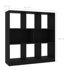 shumee Knihovna černá 97,5 x 29,5 x 100 cm dřevotříska