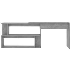 Greatstore Rohový psací stůl betonově šedý 200 x 50 x 76 cm dřevotříska