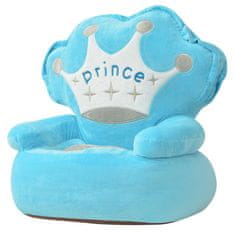 Greatstore Plyšové dětské křeslo Prince modré