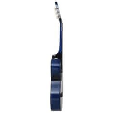 Greatstore Folková akustická kytara s výřezem 6 strun modrá stínovaná 38''