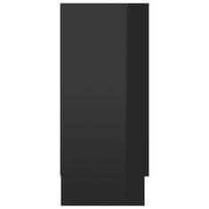 Greatstore Prosklená skříň černá vysoký lesk 120x30,5x70 cm dřevotříska