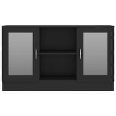 Greatstore Prosklená skříň černá 120 x 30,5 x 70 cm dřevotříska