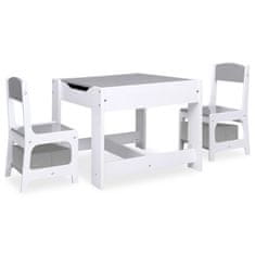 Greatstore Dětský stůl se 2 židlemi bílý MDF