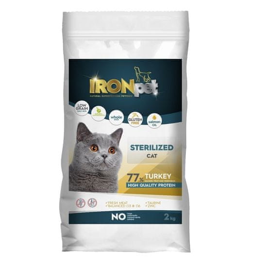 IRONpet Cat Sterilized Turkey (Krůta) 2 kg