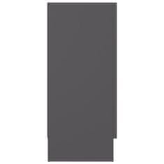 Greatstore Prosklená skříň šedá 120 x 30,5 x 70 cm dřevotříska