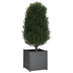Vidaxl Zahradní truhlík šedý 60 x 60 x 60 cm masivní borovice