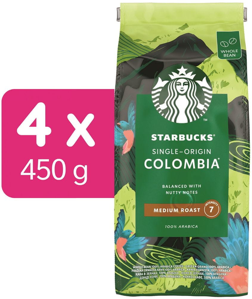 Levně Starbucks Single Origin Colombia Medium Roast, zrnková káva, 4x450 g