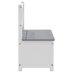 shumee Dětská úložná lavice bílá a šedá 60 x 30 x 55 cm MDF