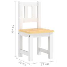 shumee 3dílná sada dětského stolu a židlí bílá a béžová MDF