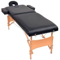 shumee 2zónový skládací masážní stůl a stolička tloušťka 10 cm černé