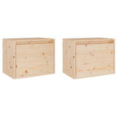 Greatstore Nástěnné skříňky 2 ks 45 x 30 x 35 cm masivní borové dřevo