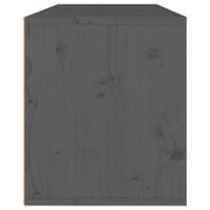 shumee Nástěnná skříňka šedá 80 x 30 x 35 cm masivní borové dřevo