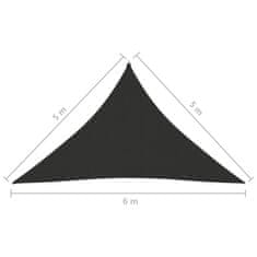 Greatstore Stínící plachta oxfordská látka trojúhelník 5x5x6 m antracitová