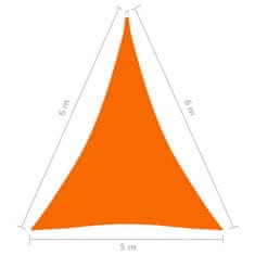 Greatstore Stínící plachta oxfordská látka trojúhelníková 5x6x6 m oranžová
