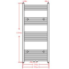 Petromila Černý žebříkový radiátor obloukový ústřední topení 500 x 1 160 mm