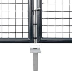 Vidaxl Zahradní plotová brána pozinkovaná ocel 289 x 175 cm šedá