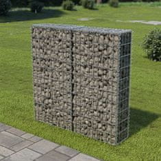 Greatstore Gabionová zeď s kryty z pozinkované oceli 100 x 20 x 100 cm