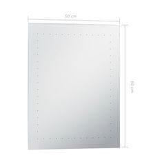 Greatstore Koupelnové nástěnné zrcadlo s LED osvětlením 50 x 60 cm