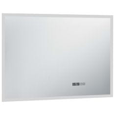 Petromila Koupelnové LED zrcadlo dotykový senzor zobrazení času 100x60 cm