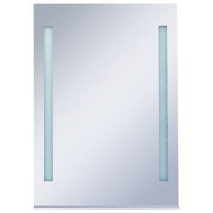 Greatstore Koupelnové nástěnné zrcadlo s LED světlem a policí 50 x 70 cm